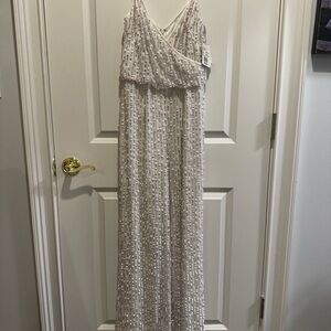 Elegant Beaded Jumpsuit in Cream